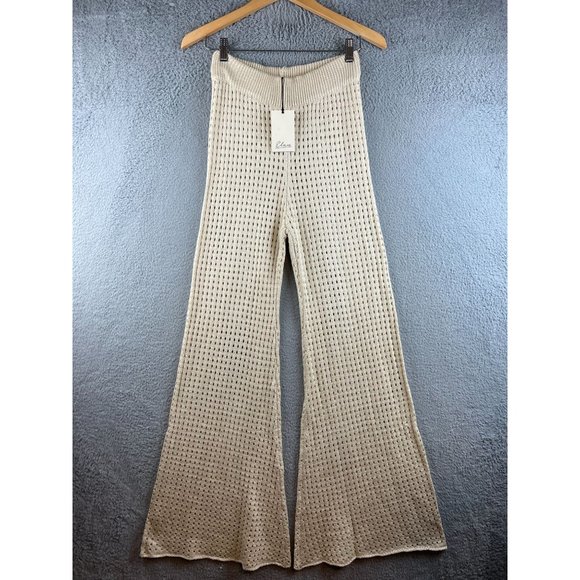 New Elan Natural Crochet Cardigan sweater / crochet pant set size M - Picture 5 of 16